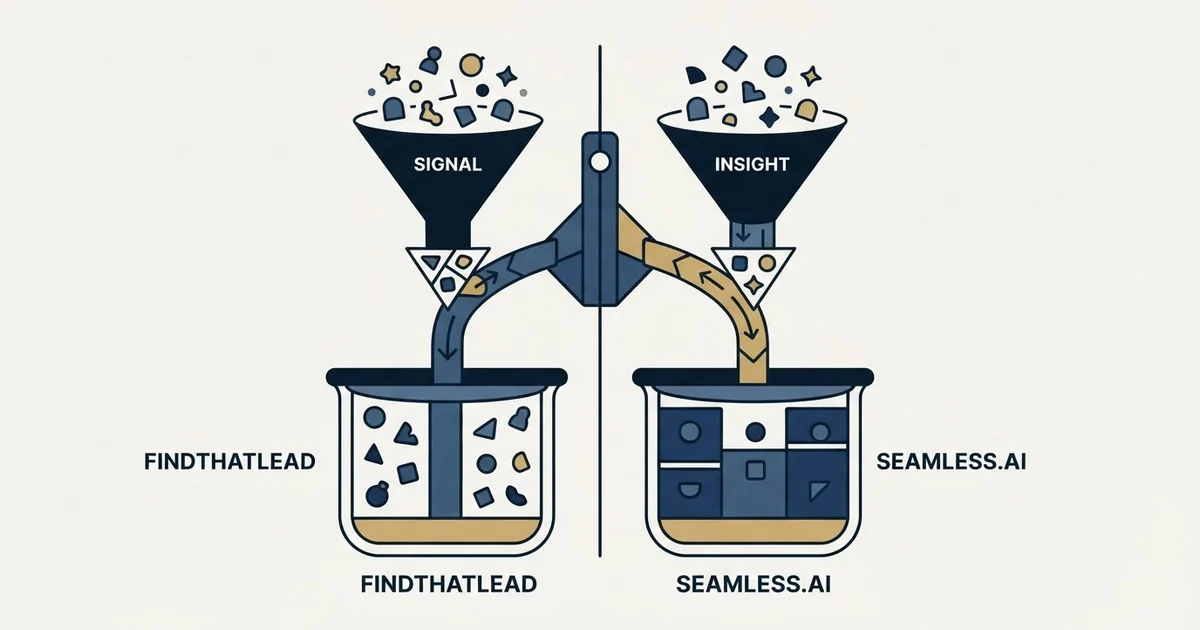 Editorial illustration for FindThatLead vs Seamless.AI