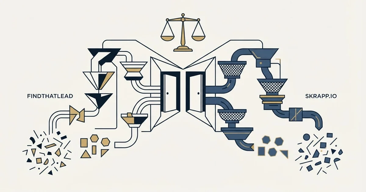 Editorial illustration for FindThatLead vs Skrapp.io