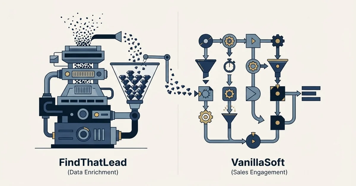 Editorial illustration for FindThatLead vs Vanillasoft
