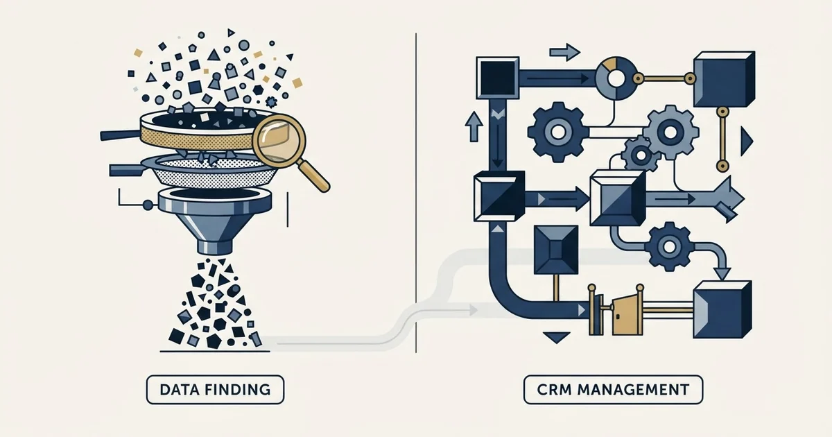 Editorial illustration for FindThatLead vs Zoho CRM