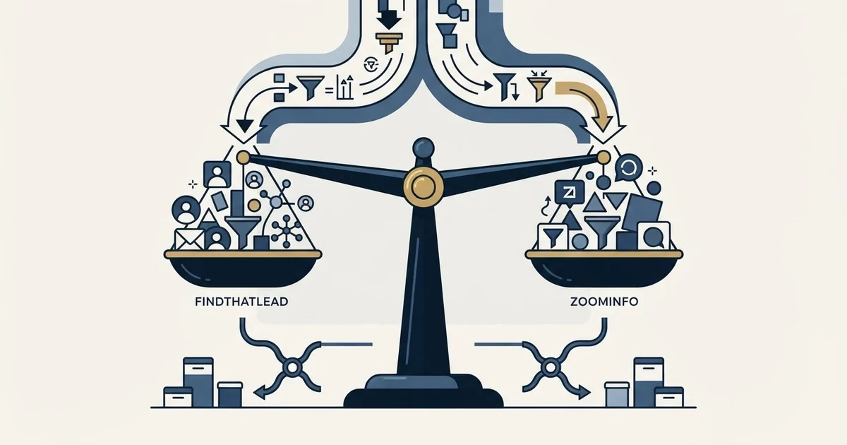 Editorial illustration for FindThatLead vs ZoomInfo