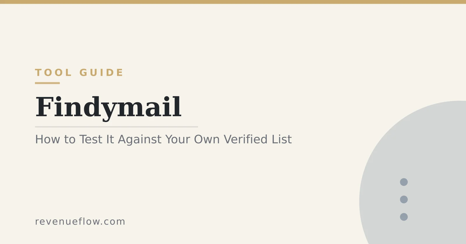 Branded cover: Findymail: How to Test It Against Your Own Verified List