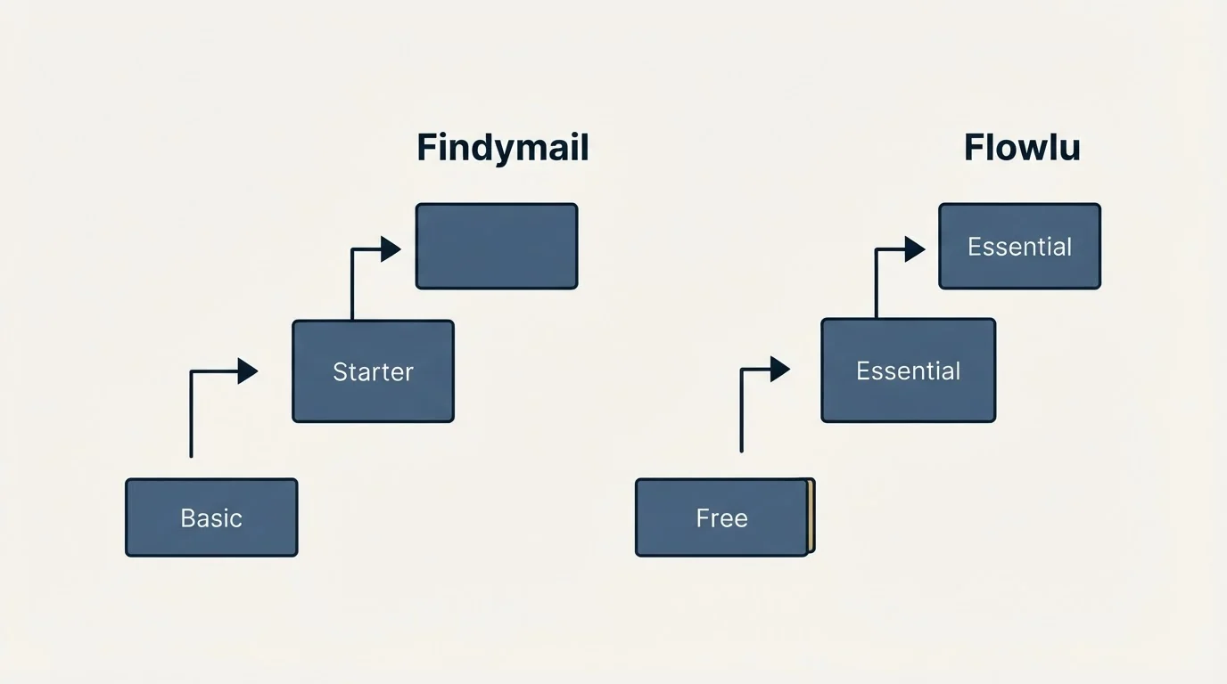 Pricing ladder: Pricing Comparison (Findymail, Flowlu, Basic, Free)