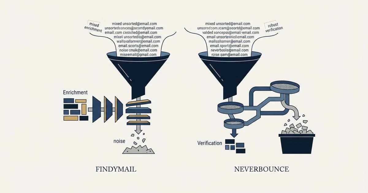 Editorial illustration for Findymail vs NeverBounce