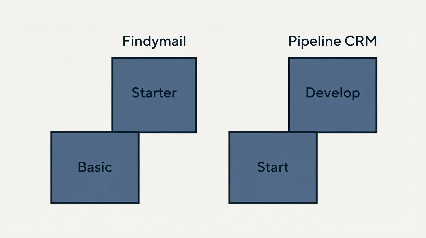 Pricing ladder: Pricing Comparison (Findymail, Pipeline CRM, Basic, Start)