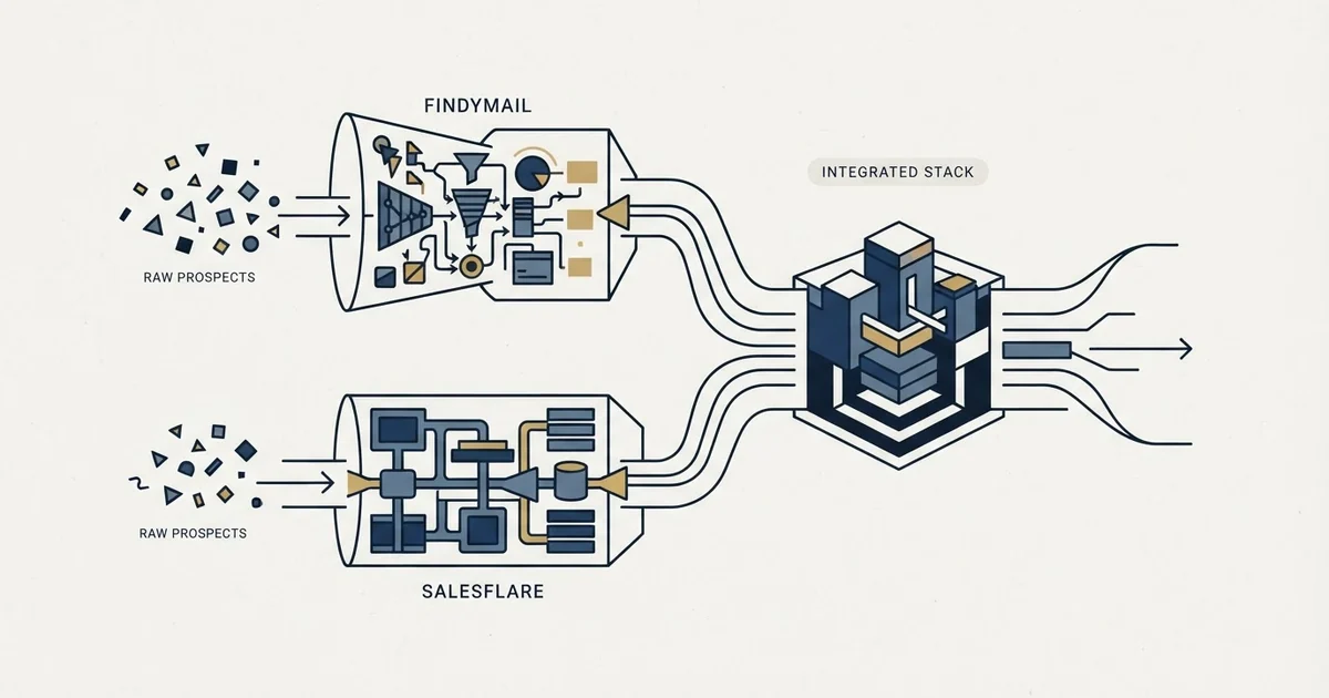 Editorial illustration for Findymail vs Salesflare