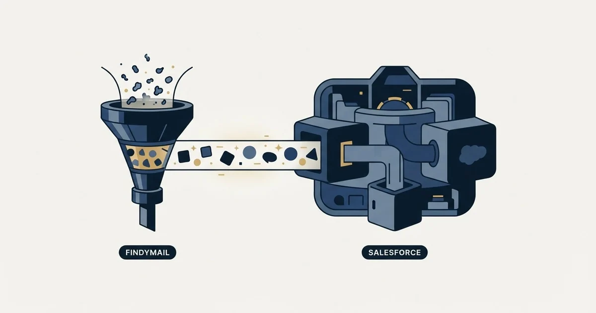 Editorial illustration for Findymail vs Salesforce