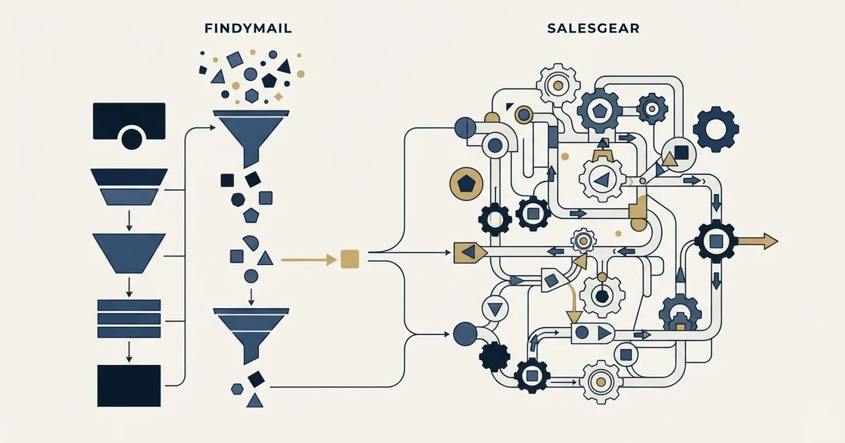 Editorial illustration for Findymail vs Salesgear