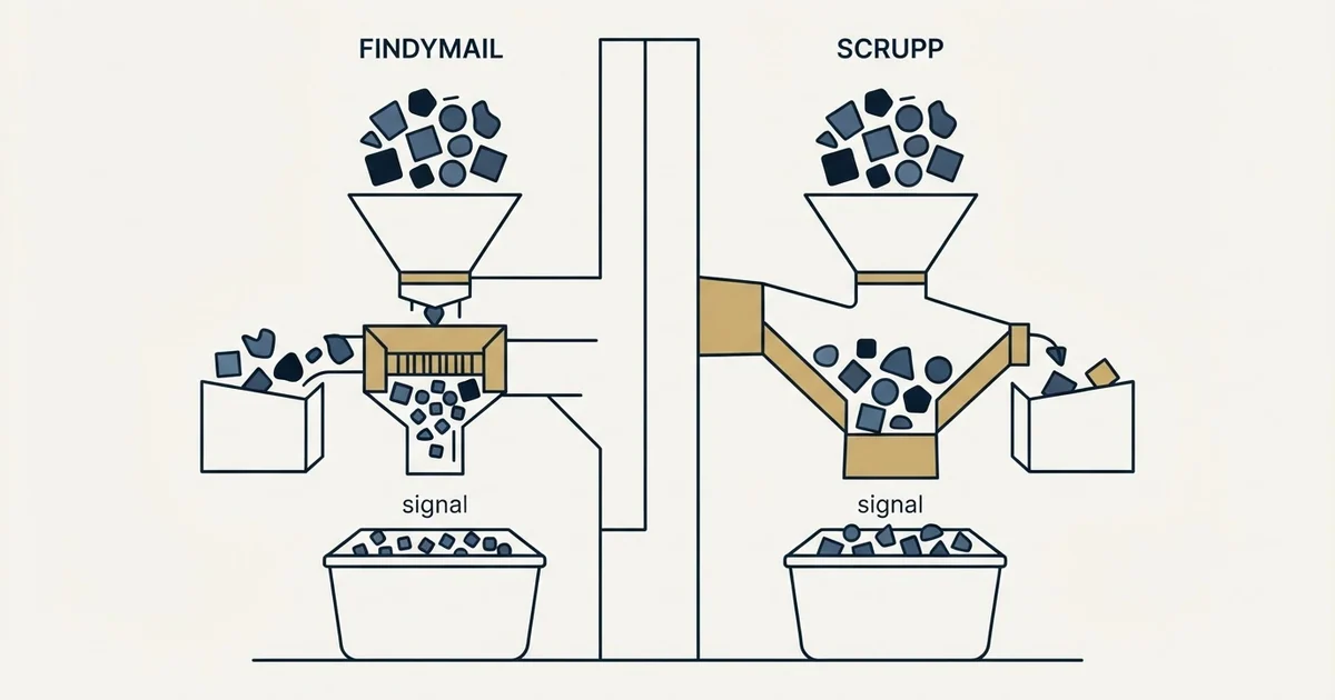 Editorial illustration for Findymail vs Scrupp