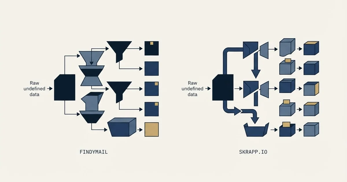 Editorial illustration for Findymail vs Skrapp.io