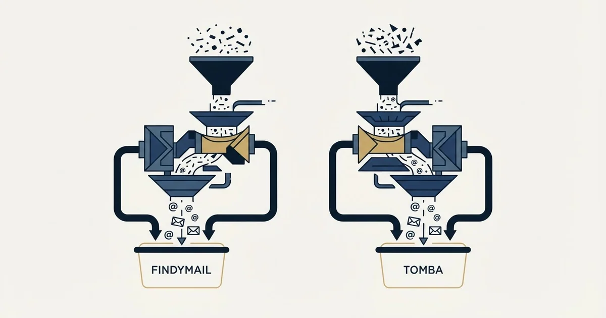 Editorial illustration for Findymail vs Tomba
