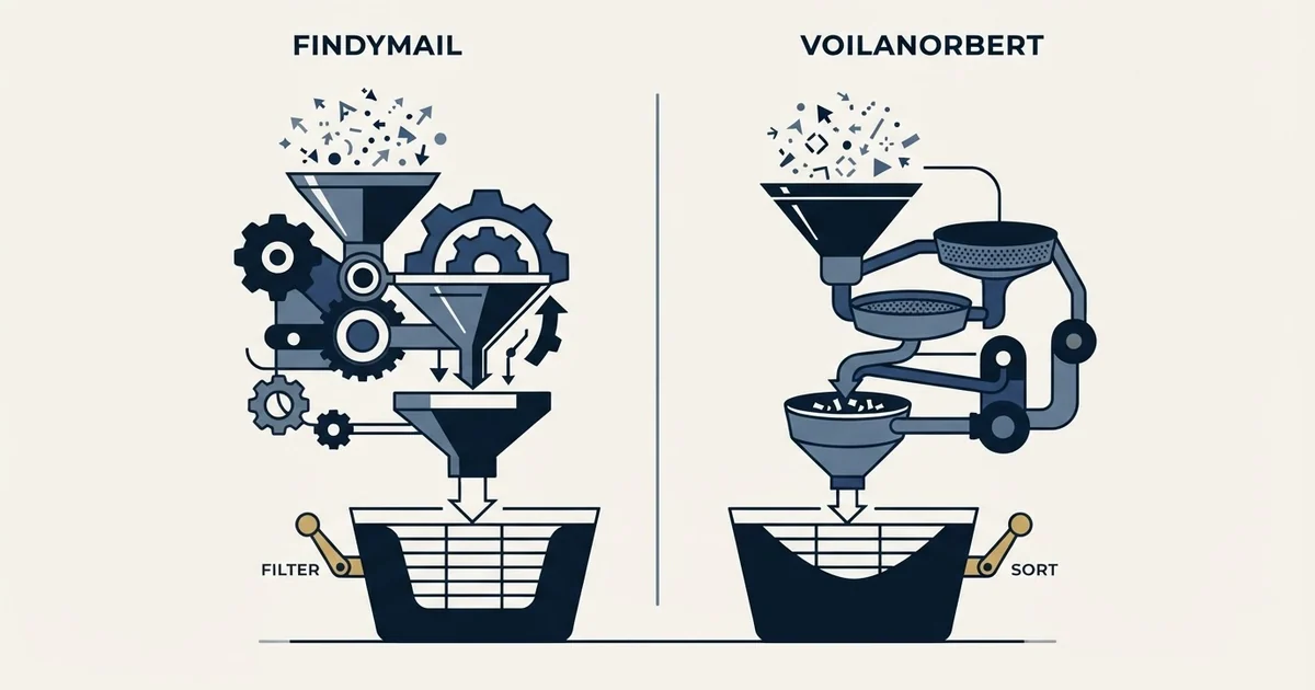 Editorial illustration for Findymail vs VoilaNorbert