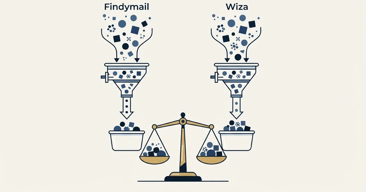 Editorial illustration for Findymail vs Wiza