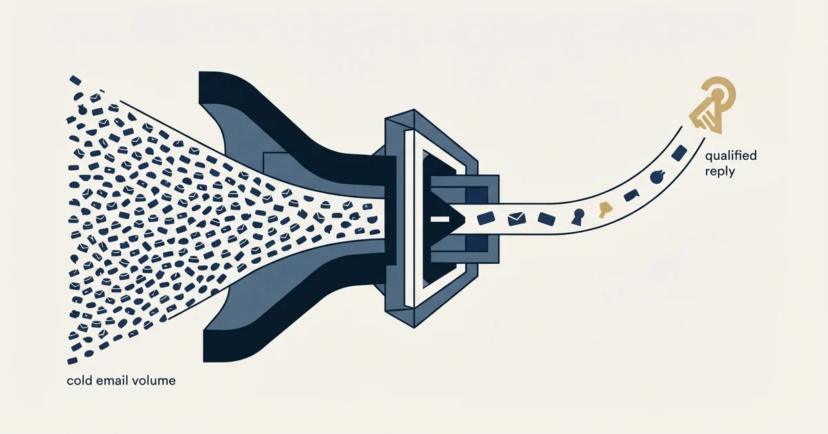 Editorial illustration for FinTech Cold Email Reply Rate Benchmarks ( )
