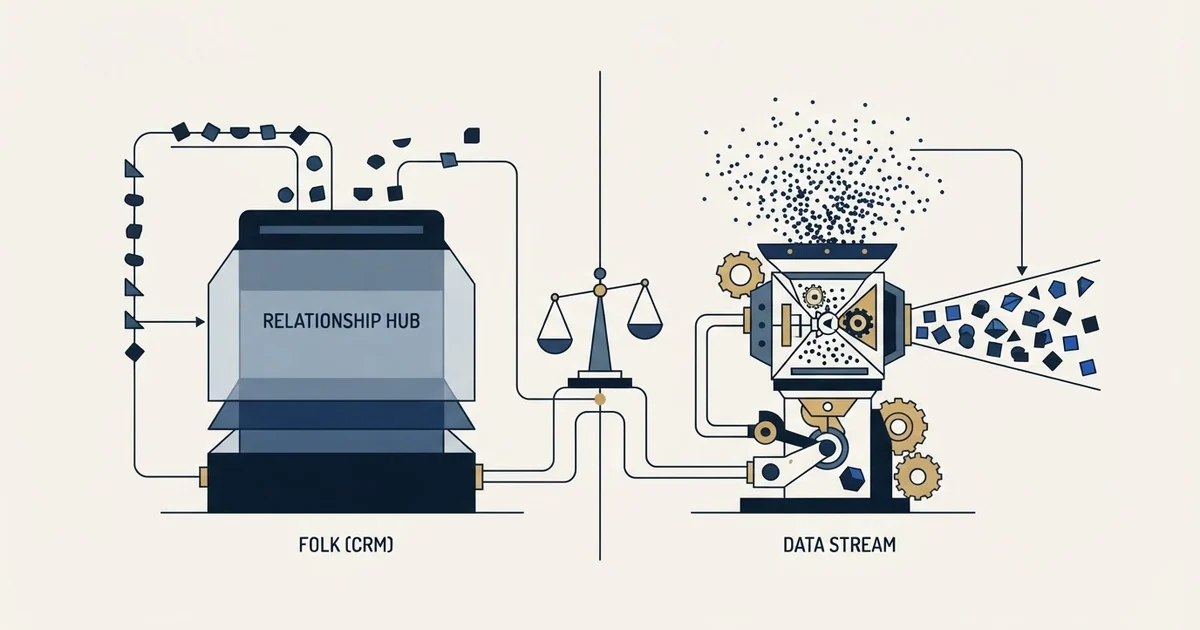 Editorial illustration for folk vs LeadIQ