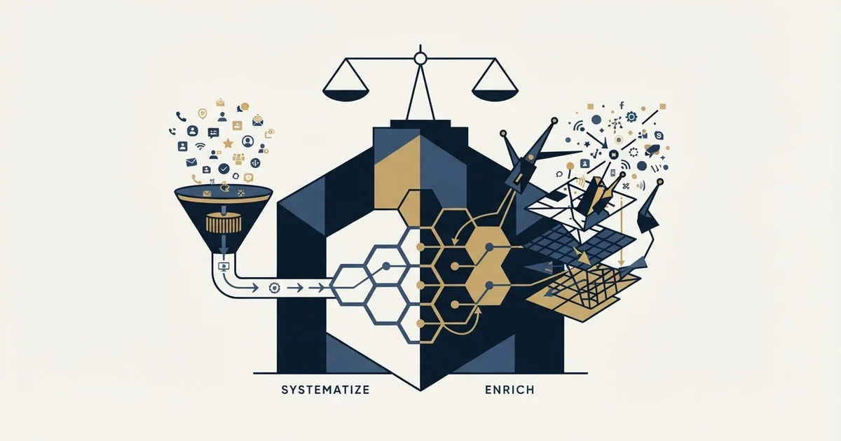 Editorial illustration for folk vs PredictLeads