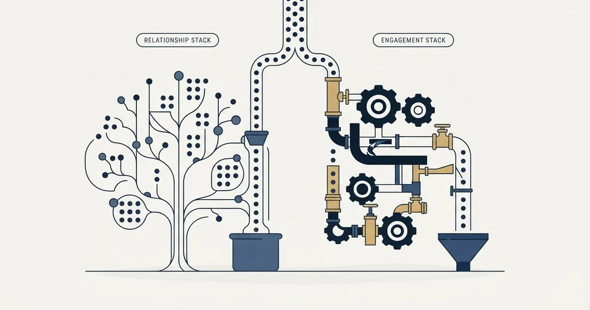 Editorial illustration for folk vs Revenue.io