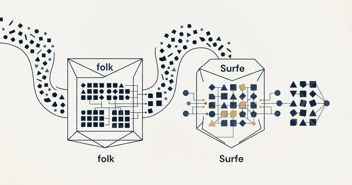 Editorial illustration for folk vs Surfe