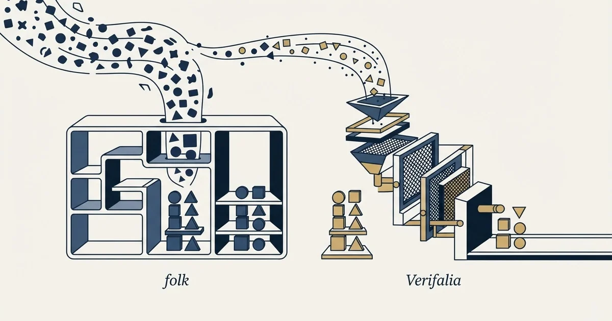 Editorial illustration for folk vs Verifalia