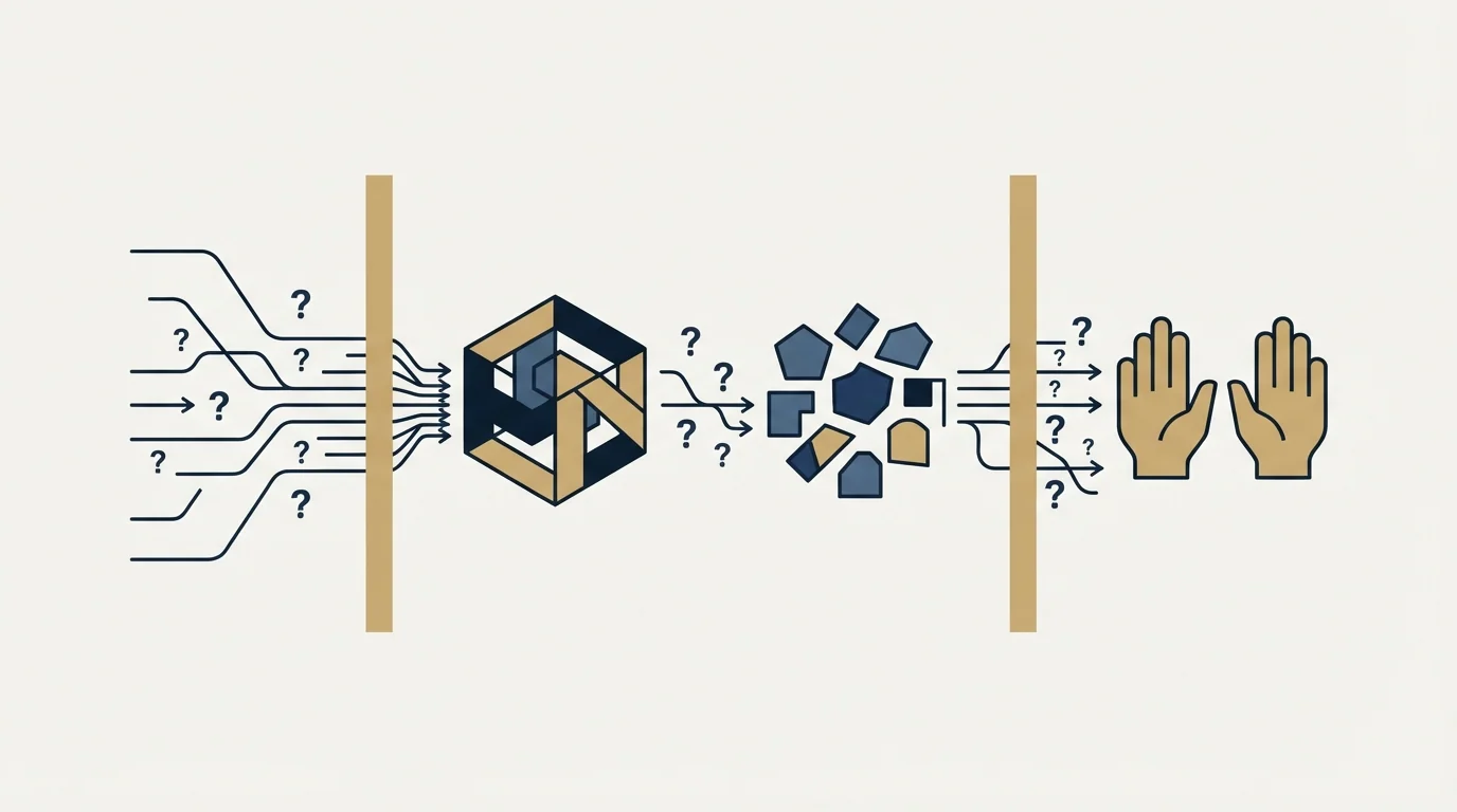 Section illustration: Questions that separate the shapes