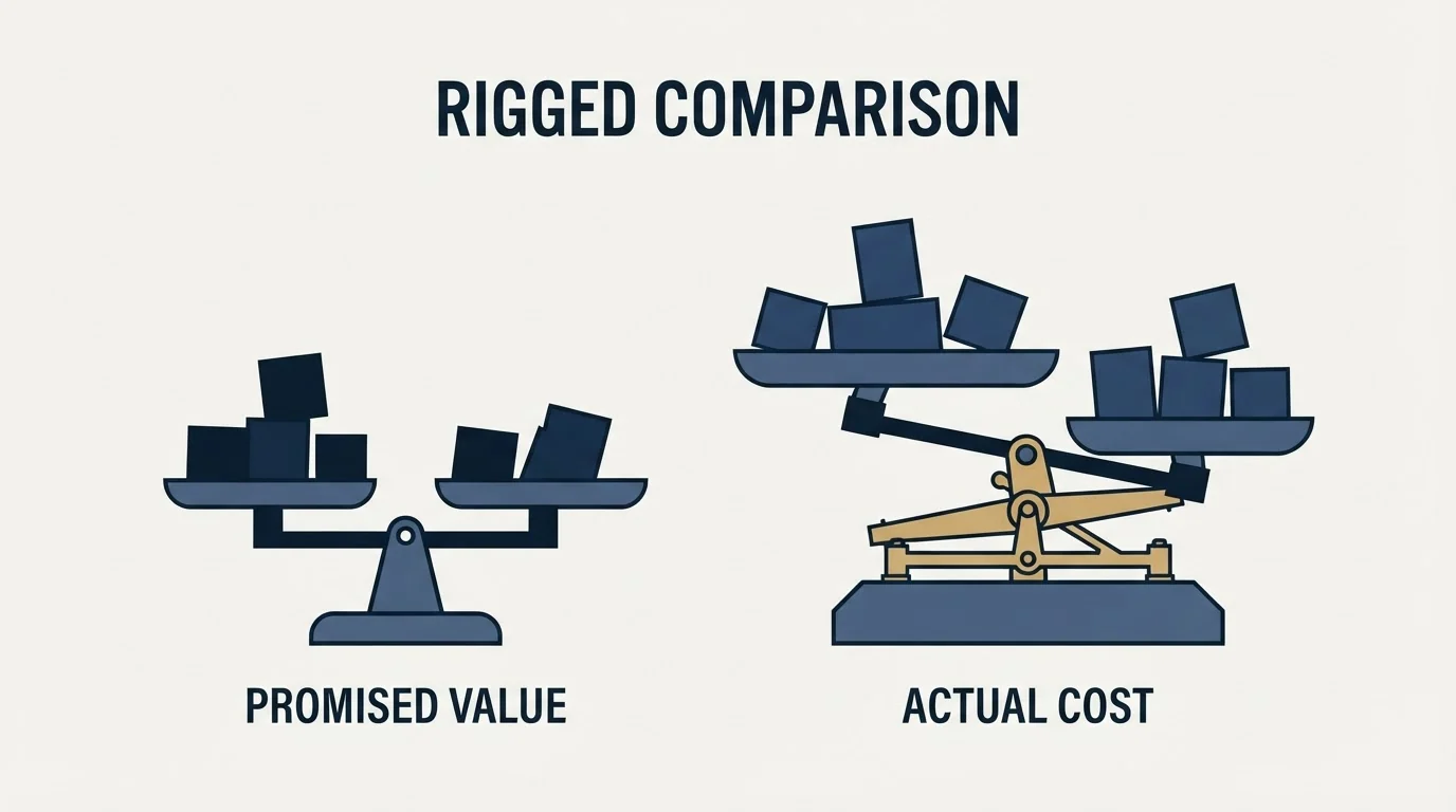 Section illustration: Where the cost comparison gets rigged