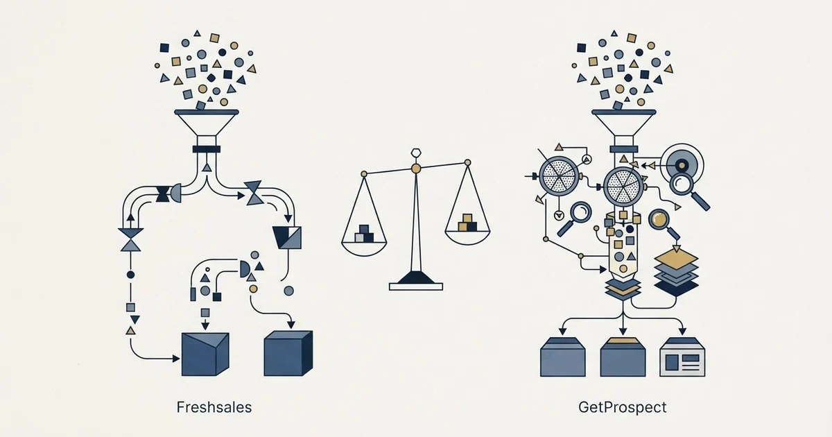 Editorial illustration for Freshsales vs GetProspect