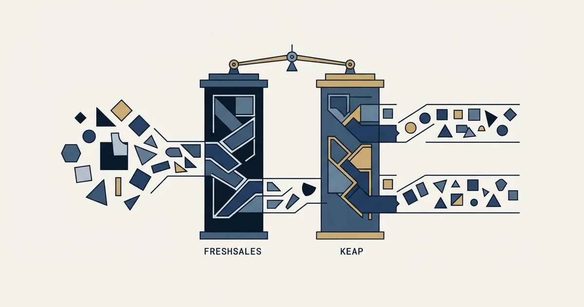 Editorial illustration for Freshsales vs Keap