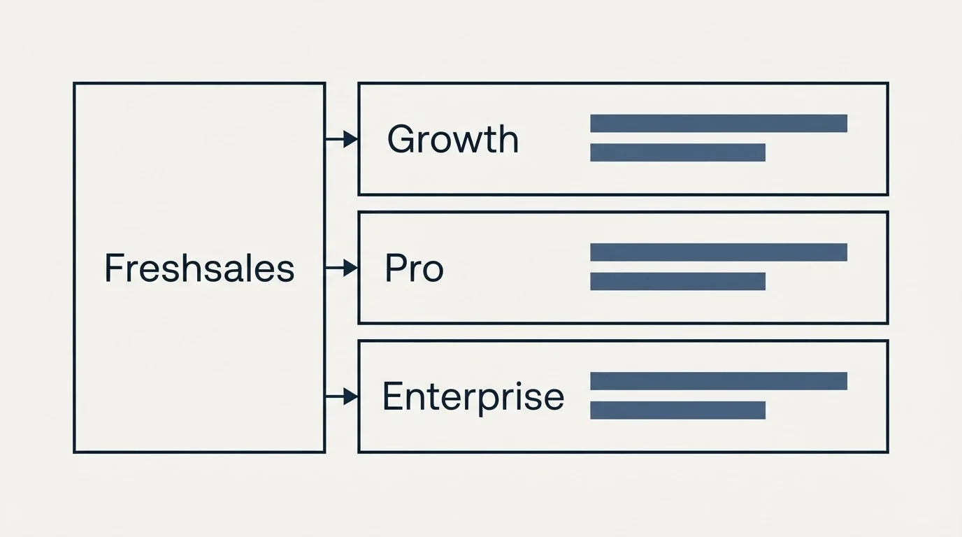 Pricing table: Pricing Comparison (Freshsales, Growth, Pro, Enterprise)