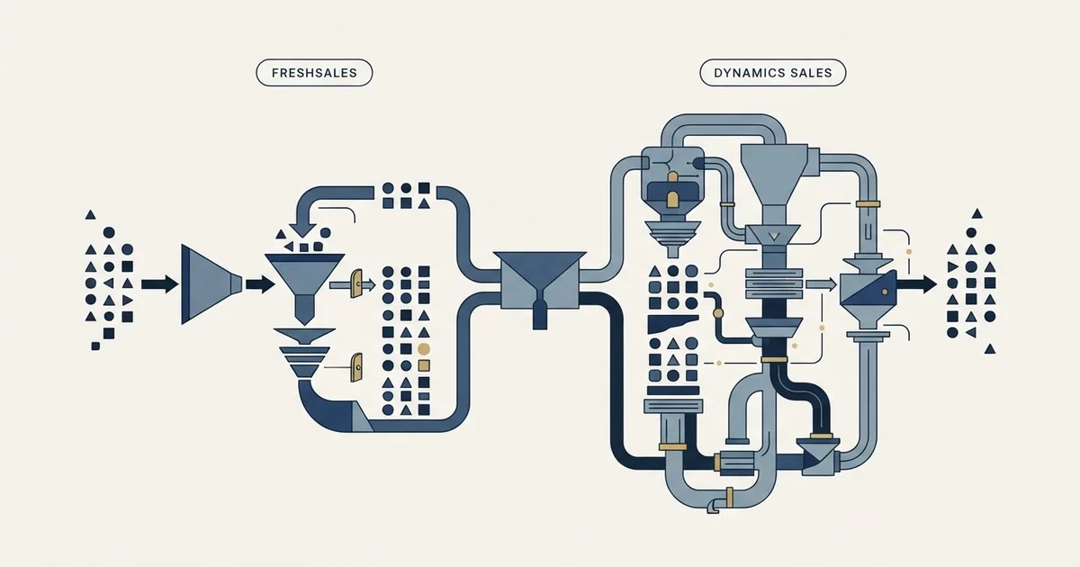 Editorial illustration for Freshsales vs Microsoft Dynamics Sales
