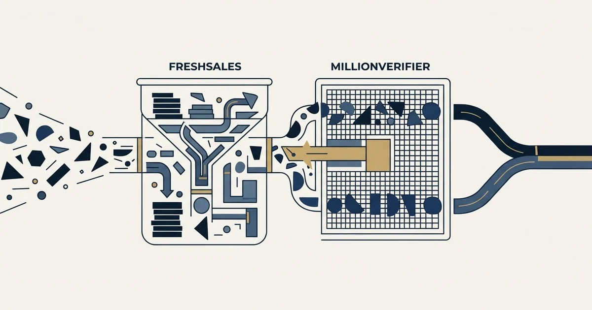 Editorial illustration for Freshsales vs MillionVerifier