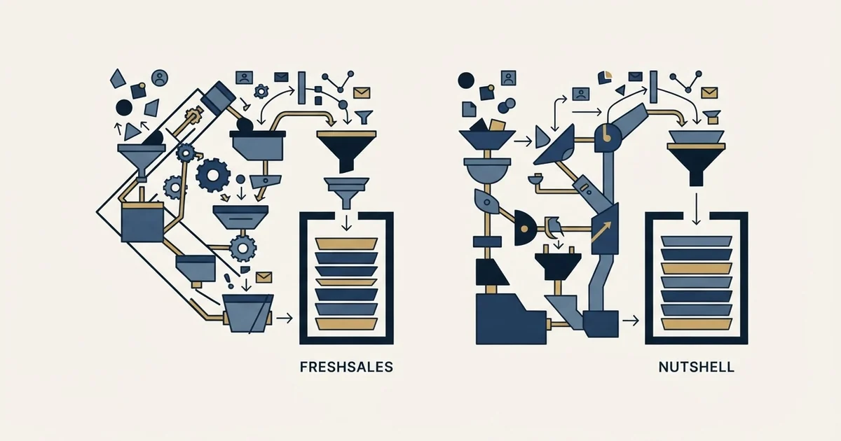 Editorial illustration for Freshsales vs Nutshell