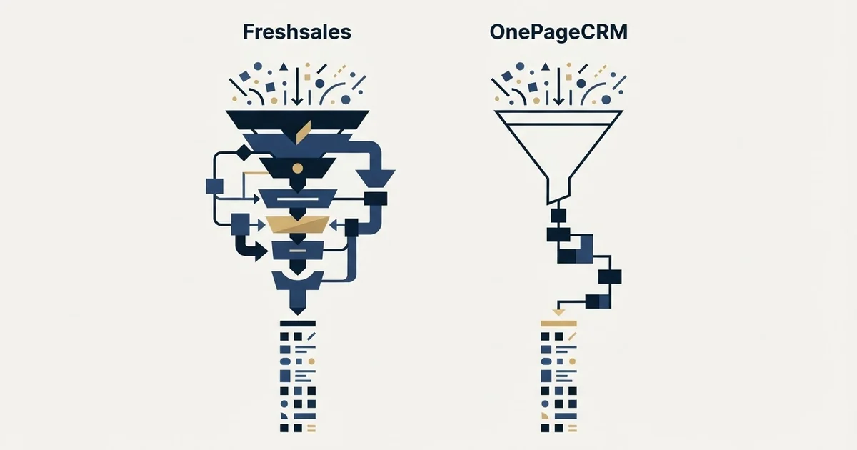 Editorial illustration for Freshsales vs OnePageCRM