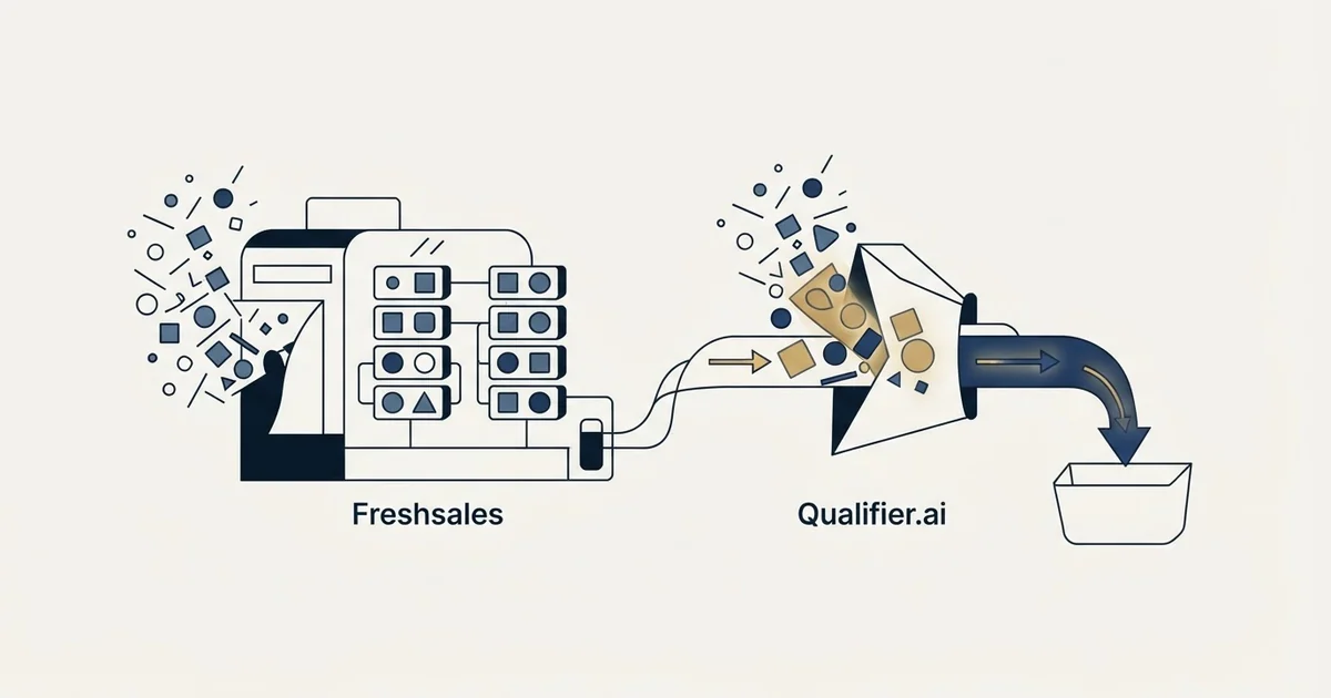 Editorial illustration for Freshsales vs Qualifier.ai