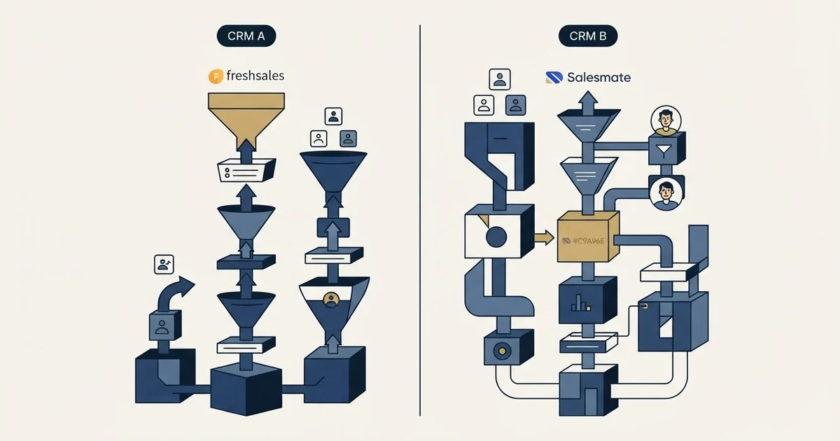Editorial illustration for Freshsales vs Salesmate