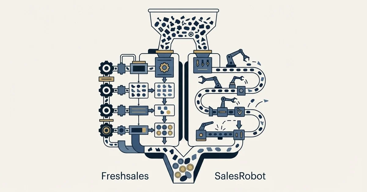 Editorial illustration for Freshsales vs SalesRobot