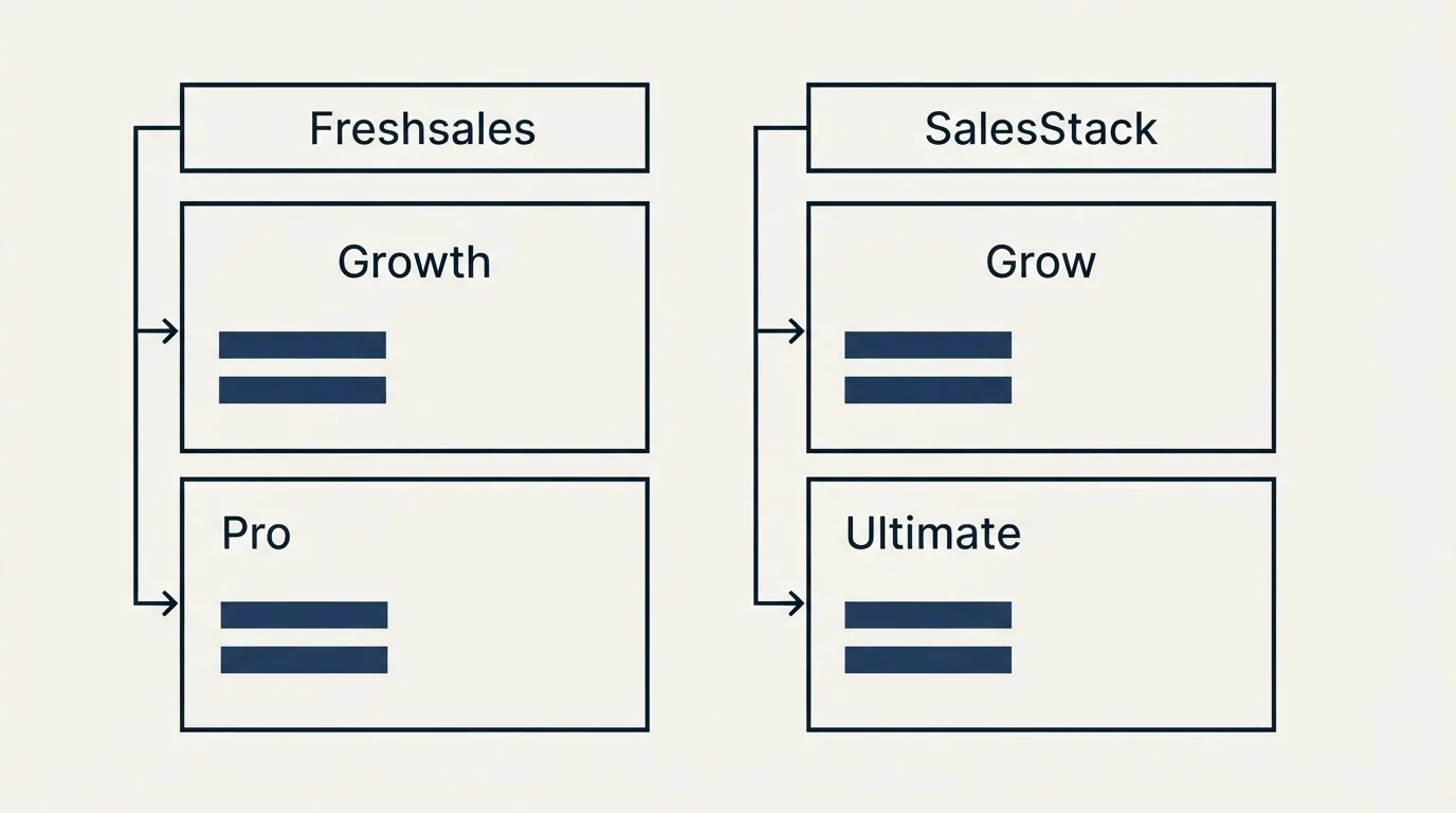 Pricing table: Pricing Comparison (Freshsales, SalesStack, Growth, Grow)