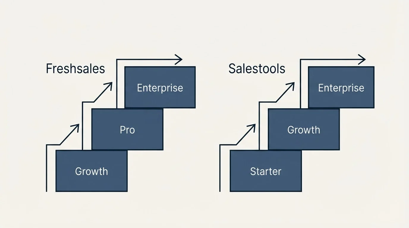 Pricing ladder: Pricing Comparison (Freshsales, Salestools, Growth, Starter)