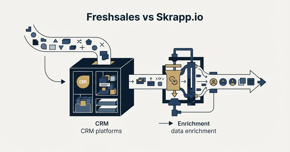 Editorial illustration for Freshsales vs Skrapp.io