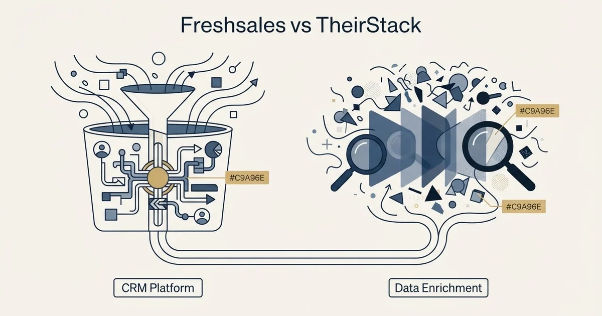 Editorial illustration for Freshsales vs TheirStack
