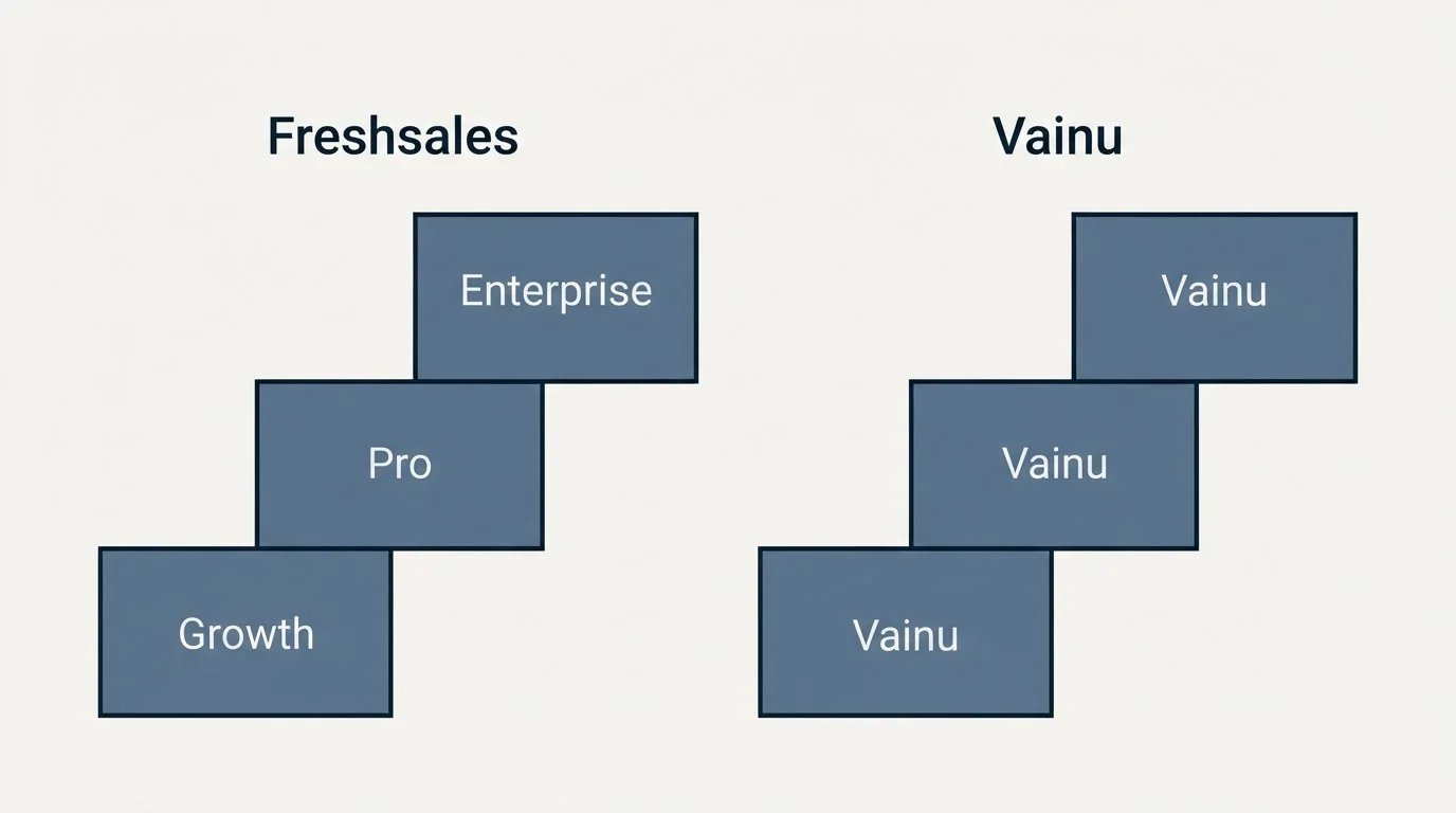 Pricing ladder: Pricing Comparison (Freshsales, Vainu, Growth, Pro)
