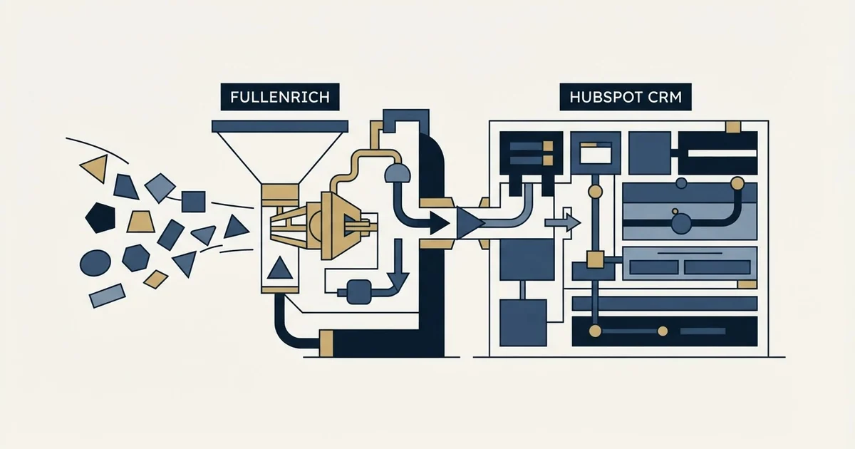 Editorial illustration for FullEnrich vs HubSpot CRM