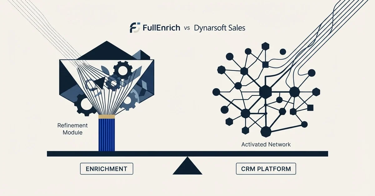 Editorial illustration for FullEnrich vs Microsoft Dynamics Sales