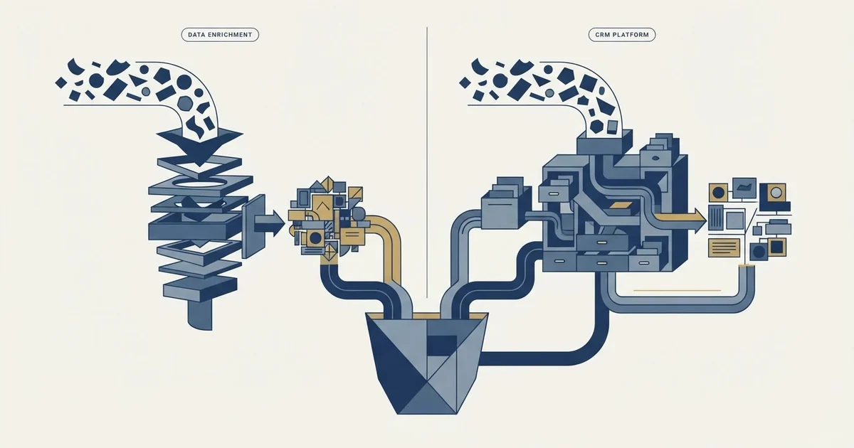 Editorial illustration for FullEnrich vs Nutshell