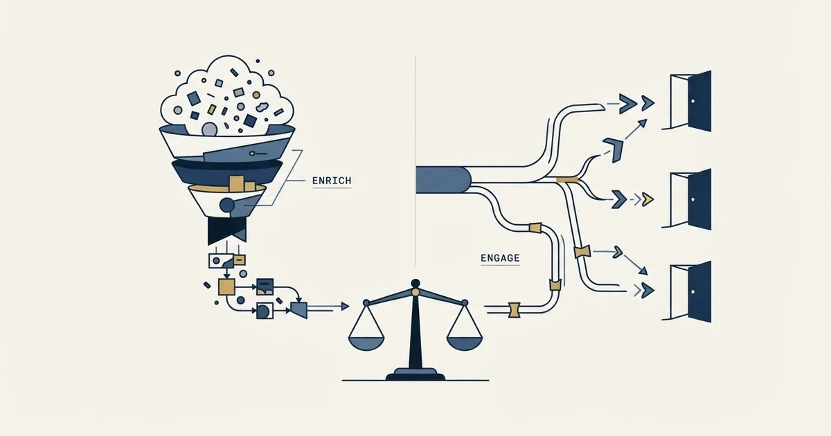 Editorial illustration for FullEnrich vs Outreach