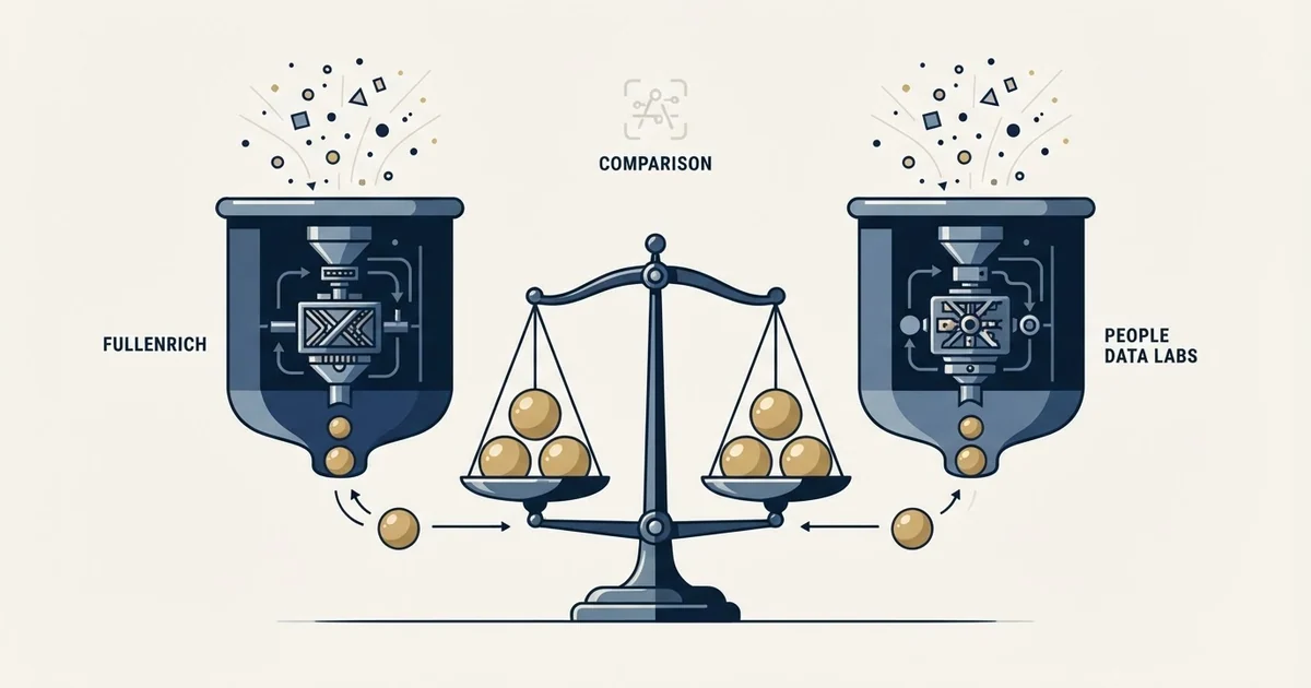Editorial illustration for FullEnrich vs People Data Labs