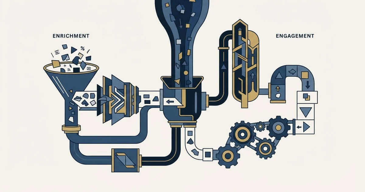 Editorial illustration for FullEnrich vs PersistIQ