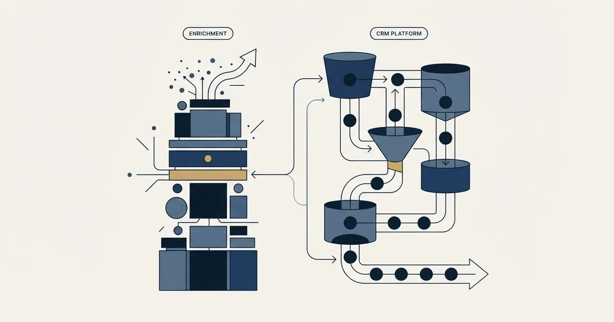 Editorial illustration for FullEnrich vs Pipedrive