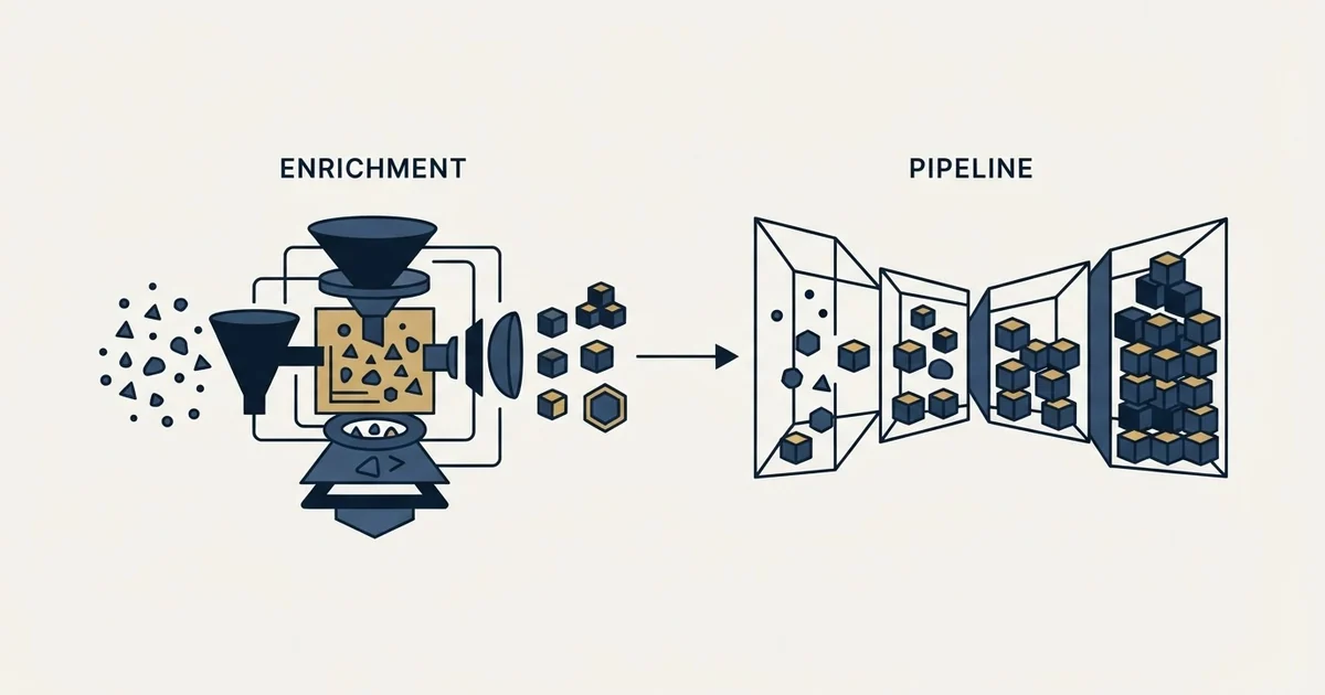 Editorial illustration for FullEnrich vs Pipeline CRM