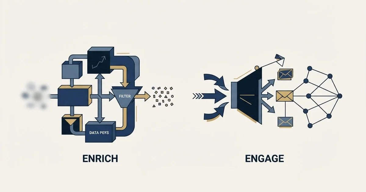 Editorial illustration for FullEnrich vs Regie.ai