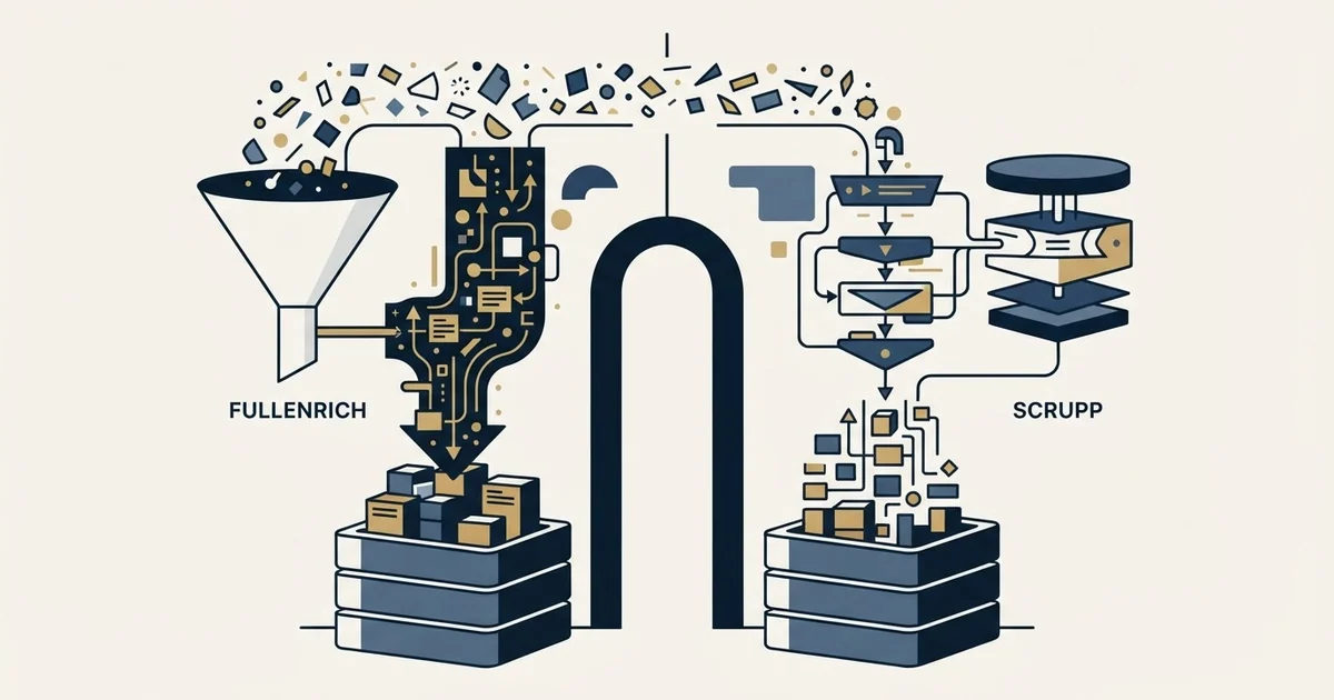 Editorial illustration for FullEnrich vs Scrupp